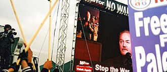 George Galloway addressing the 15 February 2003 anti-war protests in London