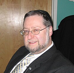 Rabbi Mordechai Becher before a presentation, February 2009