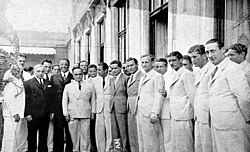 President of Brazil Getúlio Vargas meeting the Argentine players, January 1939