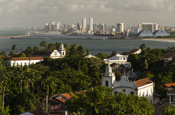 Olinda with Recife in the background. Olinda was declared a UNESCO World Heritage Site in 1982.