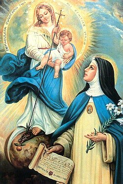 Painting of the apparition of the Immaculate Virgin Mary to Saint Beatrice of Silva.