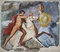 Bellerophon, Pegasus, and Athena (Minerva), fresco of the 3rd style from Pompeii, first half of the 1st century