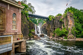 The Great Falls of the Passaic River in Paterson, New Jersey, which Hamilton envisioned using to power new factories