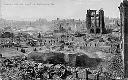 The ruins left by the Great Baltimore Fire of 1904