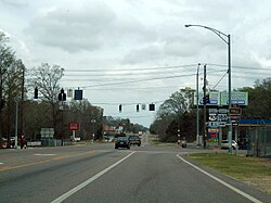 US 90/Alabama State Route 188 concurrency ends in Grand Bay.
