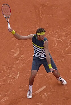 Juan Martín del Potro in a forehand motion