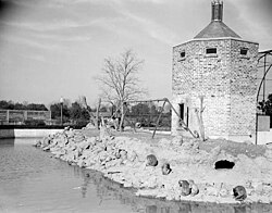 WPA erected "Monkey Island" with rhesus monkeys at the Audubon Zoo.