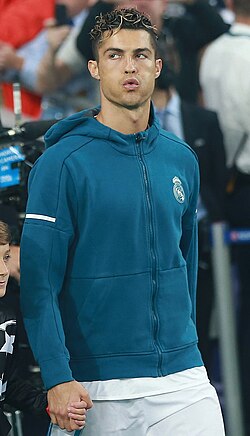 Football's All time top scorer Cristiano Ronaldo while playing for Real Madrid in 2017