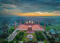 Aerial view of Badshahi Mosque