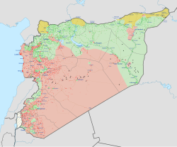 Greatest extent of Syrian opposition-controlled territory, March 2013