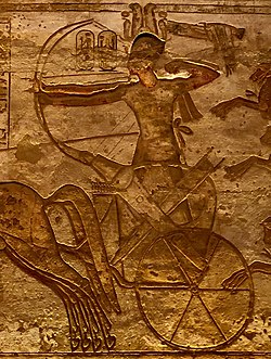 One of the carvings showing Ramesses II at the Battle of Kadesh
