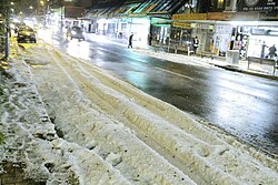 Accumulated hail in Sydney, Australia (April 2015)