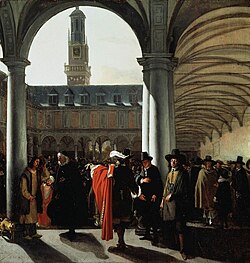 Amsterdam Stock Exchange courtyard, 1653