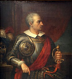 The conquistador Diego de Almagro, a native of the town of Almagro, one of the three partners in the conquest of Peru.