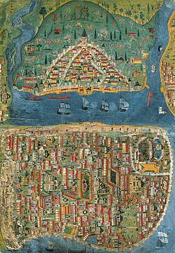 16th century map of Istanbul by the Ottoman polymath Matrakçı Nasuh