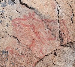 A moose in the rock paintings of Saraakallio in Laukaa, Finland