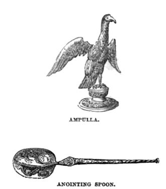 The Ampulla and Coronation spoon used in the anointing