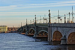 The Trinity Bridge is a landmark of Art Nouveau design.