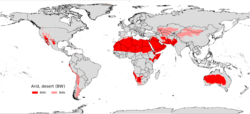 Arid climate distribution