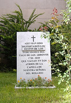 A plaque showing the resting place of the ancient settlers, beside the Cathedral.