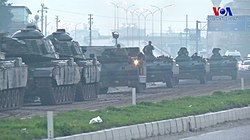 Armoured vehicles of the Turkish Army on the road to Afrin.