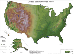 A topographic map of the United States