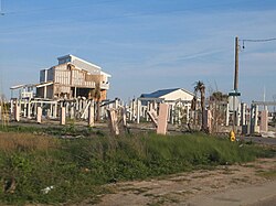 Surge damage in Pascagoula, Mississippi