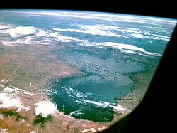 Photo of Lake Chad from Apollo 7, 1968