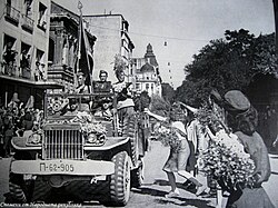 Soviet troops entering Sofia after the coup, September 1944