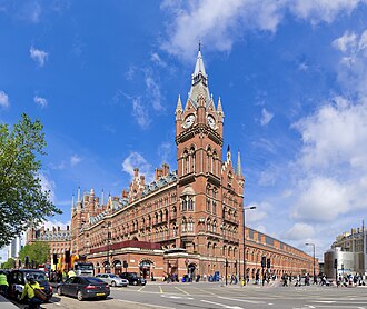 St. Pancras railway station and Midland Hotel in London, opened in 1868