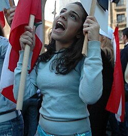 A protester in Martyr's Square, 2006