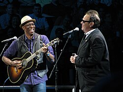 Keb' Mo' performing with Dan Aykroyd at the 2013 Crossroads Guitar Festival, April 12, 2013