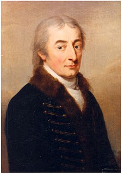 Portrait of Imre Festetics, the first geneticist and ethologist. His concepts of selection and evolution were later formulated in Charles Darwin's theory of evolution.