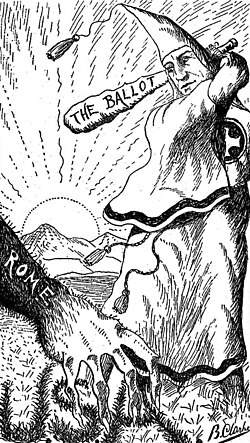 Rev. Branford Clarke illustration in the Ku Klux Klan, Heroes of the Fiery Cross (1928) by Bishop Alma White, published by the Pillar of Fire Church in Zarephath, New Jersey
