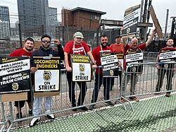 Locomotive Engineers Picketing at Hoboken Station, May 16, 2025