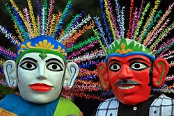 Ondel-ondel, a large traditional puppet, is an icon of Jakarta and a symbol of Betawi culture