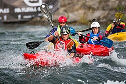 The disciplines of kayak cross (pictured) and kiteboarding made their debut in the core Olympic programme.