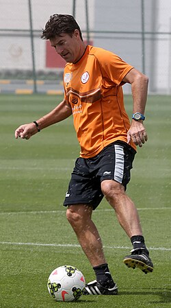 Laudrup demonstrating his skills in Qatar, 2015