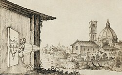 Camera obscura, from a manuscript of military designs. 17th century, possibly Italian