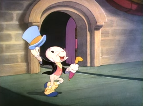 Jiminy Cricket, a character in the 1940 Walt Disney animation Pinocchio, is a typical anthropomorphized insect in film.