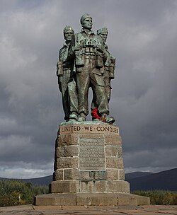 Commando Memorial in the Scottish Highlands was unveiled in 1952, dedicated to the World War II British Commandos that trained at Achnacarry Castle.
