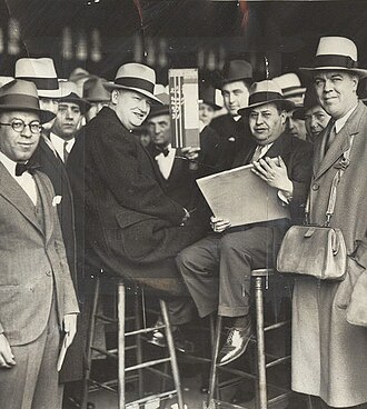 Among his many business interests, Tim Mara was a bookmaker.[1] Here he is pictured at the Jamaica Race Track in 1934