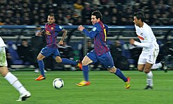 Barcelona forward Lionel Messi in action during the second half