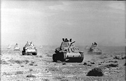 Italian Fiat M13/40 tanks in the North African Campaign in 1941