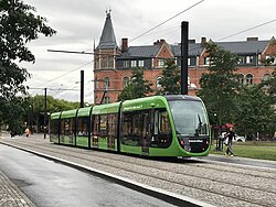 A tram on Lund's tramway.