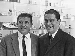 Puskás and Ger Lagendijk, manager and player of the Vancouver Royals, February 1968