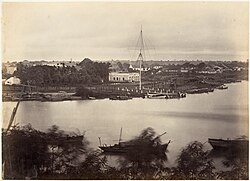 Thủ Ngữ flag pole, Saigon taken in 1866 by Émile Gsell.