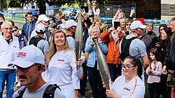 Two torchbearers in Carcassonne