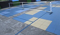 A pickleball court in the Philippines.