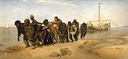 Barge Haulers on the Volga by Ilya Repin, c. 1870–1873